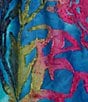 Color:Blue Multi - Image 3 - Plus Size Burnout Tie Dyed Print Scoop Neck Short Sleeve Shift Dress