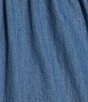 Color:Indigo - Image 4 - Plus Size Cotton Tiered Button-Front Skirt