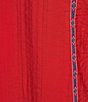 Color:Red - Image 4 - Plus Size Embroidered Split-V Neckline Bracelet Sleeve Blouse