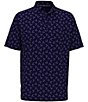 Color:Peacoat - Image 1 - Big & Tall Short Sleeve Painted Chevron Print Golf Polo Shirt