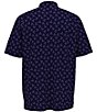 Color:Peacoat - Image 2 - Big & Tall Short Sleeve Painted Chevron Print Golf Polo Shirt