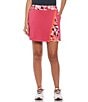 Color:Pink Peacock - Image 1 - Geometric Floral Blocked 17#double; Golf Skort