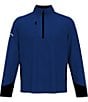 Color:Lapis Blue - Image 1 - Long Sleeve Horizontal Stripe Double Knit Thermal Golf Shirt