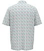 Color:Bright White - Image 2 - Short Sleeve Birdie Print Polo Golf Shirt