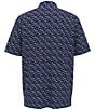 Color:Peacoat - Image 2 - Short Sleeve Birdie Print Polo Golf Shirt