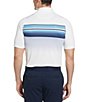Color:Bright White - Image 2 - Short Sleeve Fluid Stripe Golf Polo Shirt