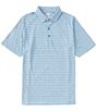 Color:Vallarta Blue Multi - Image 1 - Short Sleeve Soft Touch Stripe Golf Polo Shirt
