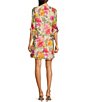 Color:Berry Multi - Image 2 - 3/4 Angel Sleeve V-Neck Floral Chiffon Dress
