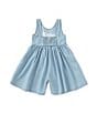 Color:Assorted - Image 2 - Baby Girls 12-24 Months Sleeveless Denim Fit-And-Flare Romper