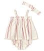 Color:Assorted - Image 1 - Baby Girls Newborn-9 Months Sleeveless Lurex-Striped Skirted Bubble