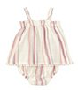 Color:Assorted - Image 2 - Baby Girls Newborn-9 Months Sleeveless Lurex-Striped Skirted Bubble
