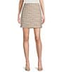 Color:Cream Multi - Image 1 - Coordinating Tweed Pencil Mini Skirt