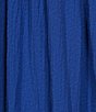 Color:Regatta - Image 3 - Gauze Short Sleeve V-Neck Belted Midi Fit and Flare Dress