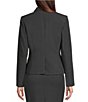Color:Charcoal - Image 2 - Notch-Collar Long Sleeve Padded Shoulder Luxe Stretch Coordinating Jacket
