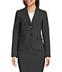 Color:Charcoal - Image 4 - Notch-Collar Long Sleeve Padded Shoulder Luxe Stretch Coordinating Jacket