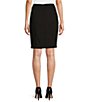 Color:Black - Image 2 - Petite Size High Rise Luxe Stretch Pencil Skirt