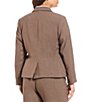 Color:Heather Taupe - Image 2 - Plus Size 2 Button Luxe Notch Collar Jacket