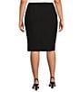 Color:Black - Image 2 - Plus Size High Rise Luxe Stretch Pencil Skirt