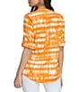 Color:Turmeric Combo - Image 2 - Printed V Neckline Long Sleeve Blouse