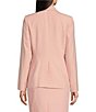 Color:Silver Pink - Image 2 - Stretch Woven Lux Peak Lapel Collar Flap Pocket One-Button Coordinating Jacket