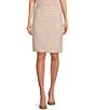Color:Pristine Multi - Image 1 - Tweed Fringe Hem Coordinating Pencil Skirt