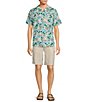 Color:Ecru - Image 3 - Big & Tall Flamingo Beach Cabana Camp Collar Woven Shirt