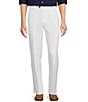 Color:White - Image 1 - Flat Front Fancy Linen Pants