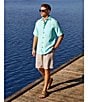 Color:Natural - Image 5 - Flat Front Linen 10#double; Inseam Shorts