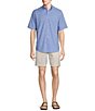 Color:Periwinkle - Image 3 - Isle Breeze Printed Performance Stretch Short Sleeve Woven Shirt