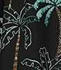 Color:Black - Image 4 - Isle Breeze Palm Tree Printed Performance Stretch Short Sleeve Woven Shirt
