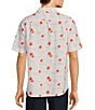 Color:White - Image 2 - Printed Linen White Floral Flamingo Short Sleeve Woven Shirt