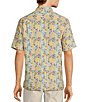 Color:Yellow - Image 2 - Printed Palm Short Sleeve Woven Shirt