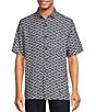 Color:Midnight Blue - Image 1 - Tossed Palms Short Sleeve Woven Shirt