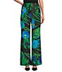 Color:Multi/Black - Image 1 - Crepe Woven Garden Walk Party Print Flat Front Pull-On Coordinating Pant