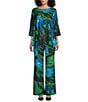 Color:Multi/Black - Image 3 - Crepe Woven Garden Walk Party Print Flat Front Pull-On Coordinating Pant