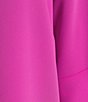 Color:Pink Paradise - Image 3 - Julia Matte Crepe 3/4 Ruffle Sleeve Shift Round Neck Shift Dress