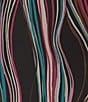 Color:Multi/Black - Image 3 - Plus Size Colorful Wave Print Georgette Scoop Neck Short Sleeve Caftan Dress