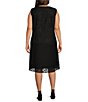 Color:Black - Image 2 - Plus Size Flora Lace Scoop Neck Sleeveless A-Line Dress