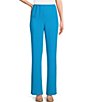 Color:Turquoise - Image 1 - Matte Crepe Pull-On Straight Leg Pants