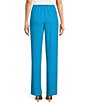 Color:Turquoise - Image 2 - Matte Crepe Pull-On Straight Leg Pants