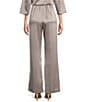 Color:Pearl Grey - Image 2 - Soft Satin Wide Leg Pull-On Coordinating Pants