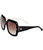 Color:Black/White - Image 1 - Women's CA3004S 54mm Rectangle Sunglasses