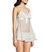 Color:Cloud Dancer - Image 3 - Veil Tulle Ruffle Babydoll with Panty