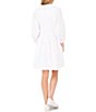 Color:Ultra White - Image 2 - 3/4 Sleeve Pocket Above Knee Dress