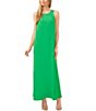 Color:Lush Green - Image 1 - Crew Neck Sleeveless Bow Open Back Moss Crepe Maxi Dress