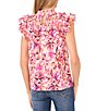 Color:New Ivory - Image 2 - Floral Ruffled Short Sleeve Blouse
