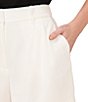 Color:New Ivory - Image 3 - High Waisted Crepe Pleated Shorts