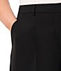Color:Rich Black - Image 3 - Plus Size Moss Crepe Pleated Front Culotte Bermuda Shorts