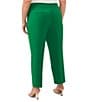 Color:Lush Green - Image 2 - Plus Size Tapered Straight Leg Pleat Front Ankle Crop Twill Trouser Pants
