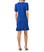 Color:Deep Royal Blue - Image 2 - Clip Dot Short Sleeve Crew Neck Knit Dress